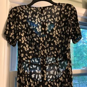 NWT Black Feathered Maxi Dress with Cut out back